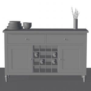 Raw 3D Rendering Of A Side Cupboard