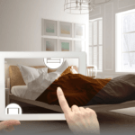 Benefits Of Augmented Reality In A Retail Environment - A Bed Being Viewed in A Room using AR on a tablet